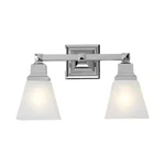 Sea Gull Lighting Denhelm 2-LIGHT Chrome Wall/bath Vanity Etched Glass. Fixed Price $50.00.