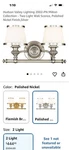 New 2 Light Wall Sconce Polished Nickel Finish, Silver. Hudson Valley.. Fixed Price $300.00.
