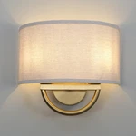 Yosoan 2-LIGHT Wall Sconce Aged Brass Boho Linen Fabric Vanity Fixture. Fixed Price $104.99.