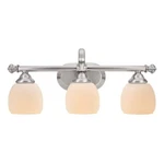 Cedar Cove 3-LIGHT Brushed Nickel Vanity By Home Decorators Collection. Fixed Price $82.99.
