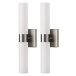 Yansun 18 In. 2-LIGHT Modern Brushed Nickel And White Double Tube Wall Sconce Fo. Fixed Price $23.51.