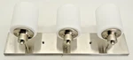 Seasons Dane #294244 In. 3-LIGHT Bath Vanity Fixture Satin Nickel Brand New. Fixed Price $34.42.