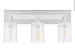 Hampton Bay Regan 21 In. 3-LIGHT Chrome Bathroom Vanity (11E). Fixed Price $44.99.