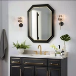 Lnc Matte Black 1-LIGHT Wall Sconce Brass Accents W/ Gray Textured Glass Shade. Fixed Price $49.95.