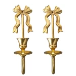 Brass Wall Candle Sconces Decor Set Of 2, Antique Gold Bow Stick .... Fixed Price $111.19.