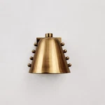 Mid-century Brass Wall Sconce, Bold Cone Design Burgundy Shade With Rivet Accent. Fixed Price $159.99.