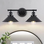 2 Light Bathroom Vanity Fixtures Farmhouse Wall Sconce Matte Black Finish. Fixed Price $16.79.
