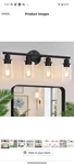 Zarbitta 4-LIGHT Bathroom Fixtures, Matte Black Modern Vanity Lights Over. Fixed Price $39.99.