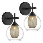 Black Wall Sconce Set Of 2, Bathroom Vanity Light Fixture With Clear Glass An.... Fixed Price $120.49.