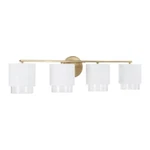Capital Lighting Weller 4LT Vanity, Brass/white/clear Seeded 153041RE-549. Fixed Price $254.40.