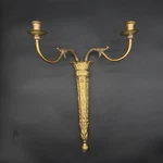 Vintage French Empire Brass Sconce Neoclassical Torch Flambeau Wall Light. Fixed Price $350.00.