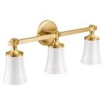 Moen YB0363BG Brushed Gold Three Globe Bath Light. Fixed Price $376.14.