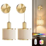 Battery Operated Wall Sconce Set Of 2, Wireless Rechargeable Lights With.... Fixed Price $65.86.