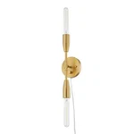 Home Decorators Ansel 2LT Convertible Sconce Aged Brass Finished Frame. Fixed Price $37.18.