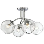 Exposed 4-LIGHT Chrome Semi Flush Mount With Tinted Smoke Glass By George Kovacs. Fixed Price $146.99.