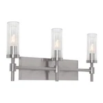 Afx Lighting Huntington 3LT 24" Vanity, Nickel/clear Ribbed - HNTV2411MBSN. Fixed Price $95.00.