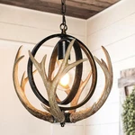 Rustic Antler Chandelier - 14" Vintage Farmhouse Pendant Light. Fixed Price $133.99.