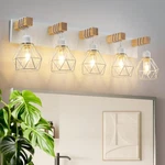 Farmhouse Vanity For Bathroom, 5-LIGHT White Wood Light.... Fixed Price $167.56.