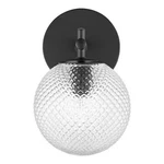 Hampton Bay Walsh 1-LIGHT Black Wall Sconce With Prismatic Glass Shade. Fixed Price $39.00.