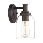 Jazava Oil Rubbed Bronze Finish With Clear Shade Vanity Sconces Lights. Fixed Price $21.72.