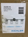 Kichler Brinley 5 In. 4-LIGHT Brushed Nickel Vanity With Clear Glass Shade. Fixed Price $94.04.