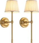 Kdg Cordless Wall Sconces Set Of 2, Small Gold + Beige Lampshde (2 Pack). Fixed Price $87.97.