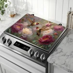 Vintage Hummingbird Top Covers For Electric Stove,peony Flower Floral G.... Fixed Price $38.30.