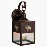 Burnished Bronze Moose Outdoor Wall Light Seeded Glass Forest Cabin Lodge Lamp. Fixed Price $90.24.