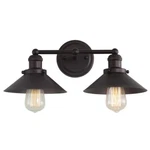 July 17.5 In. 2-LIGHT Metal Oil Rubbed Bronze Industrial Vanity Jonathan. Fixed Price $37.95.