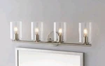 Hampton Bay Champlain 31.5 In. 4-LIGHT Brushed Nickel Modern Bathroom Vanity. Fixed Price $39.00.