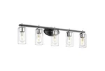 Jazava 34.6 In. 5-LIGHT Over Mirror Bathroom Vanity Black/chrome Finish. Fixed Price $79.00.