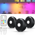 Willed Rgb Under Cabinet Lights,rechargeable Puck With Remote Control,. Fixed Price $30.69.