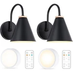 Battery Operated Black Faux-wood Industrial Wall Sconce Set Of Two, Easy I.... Fixed Price $69.49.