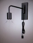 Globe Sydney 2.48 In. 1-LIGHT Matte Black Plug-in Wall Sconce With Cord. Fixed Price $25.60.