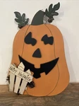 Pumpkin Jack-o-lantern 20" By 15" Wall 3D Jingle Bells Fun Decoration. Fixed Price $10.00.