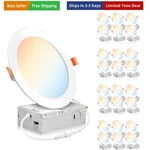 Parmida 24 Pack 6 Inch 5CCT Ultra-thin Led Recessed Ceiling Light With Juncti.... Fixed Price $201.04.