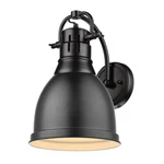 Golden Lighting Duncan Collection 1-LIGHT Black Sconce With Matte Shade. Fixed Price $94.45.