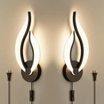 Modern Wall Lamps For Bedrooms Set Of 2 Black Plug In Light Fixtures 300.... Fixed Price $89.91.