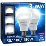 Elegant 3-WAY Led Bulbs 50-100-150W Equivalent Daylight White 2-PACK. Fixed Price $42.99.