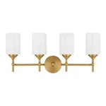 Home Decorators Ayelen 4-LIGHT Matte Brass Modern Bathroom Vanity Opal Gla. Fixed Price $45.99.