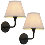 Permo Black Wall Sconces Set Of 2 Hardwired Linen Fabric Lampshade,. Fixed Price $102.57.