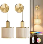 Saimand Battery Operated Wall Sconce Set Of 2, Wireless Rechargeable Lights. Fixed Price $54.99.