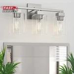 Espird Brush Nickel Bathroom Vanity Light - 3 Fixture Squar. Fixed Price $83.43.