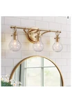 Ksana A03631 Gold Bathroom Fixtures Vanity 3-LIGHT Clear Glass Shade New. Fixed Price $95.00.