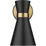 Z-lite 728-1S-MB-HBR Soriano Wall Sconce Matte Black And Heritage Brass. Fixed Price $83.30.