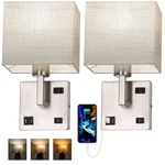 Avv Bedroom Sconces Set Of 2, Wall Mounted Bedside Lamps With Usb Port, Ac Ou.... Fixed Price $86.73.