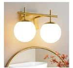 Kaisite 14.17 2-LIGHT Antique Gold Bathroom Vanity Frosted Glass Farmhouse. Fixed Price $27.99.