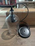 Elk Lighting Hammered Glass 1-LGHT Mini Pendant Matte Black 10331/1CLR. Fixed Price $140.00.
