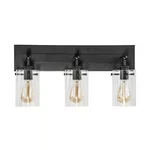 New Hampton Bay Regan 21 In. 3-LIGHT Espresso Bronze Vanity W/ Clear Glass. Fixed Price $50.00.