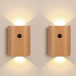 Landgoo Wooden Led Step Wall Lamp, 2700-3000K Motion Sensor Night Lights,. Fixed Price $60.49.